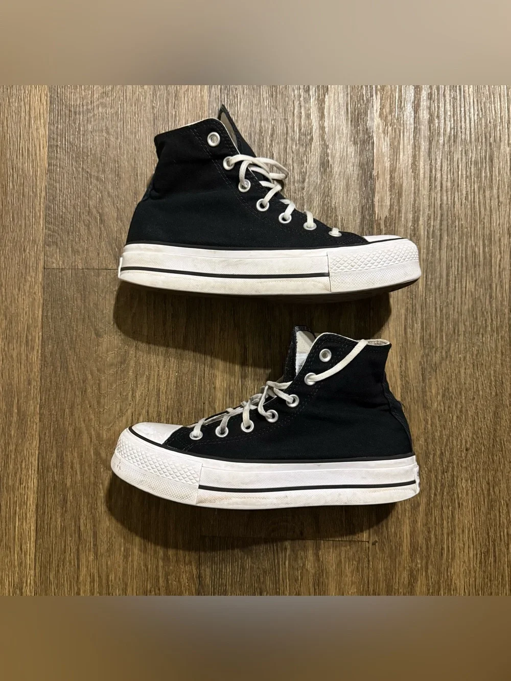 Converse White Canvas High-Top Platform Size 8 Women